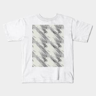 Gray abstraction on a light background, oblique stripes Kids T-Shirt